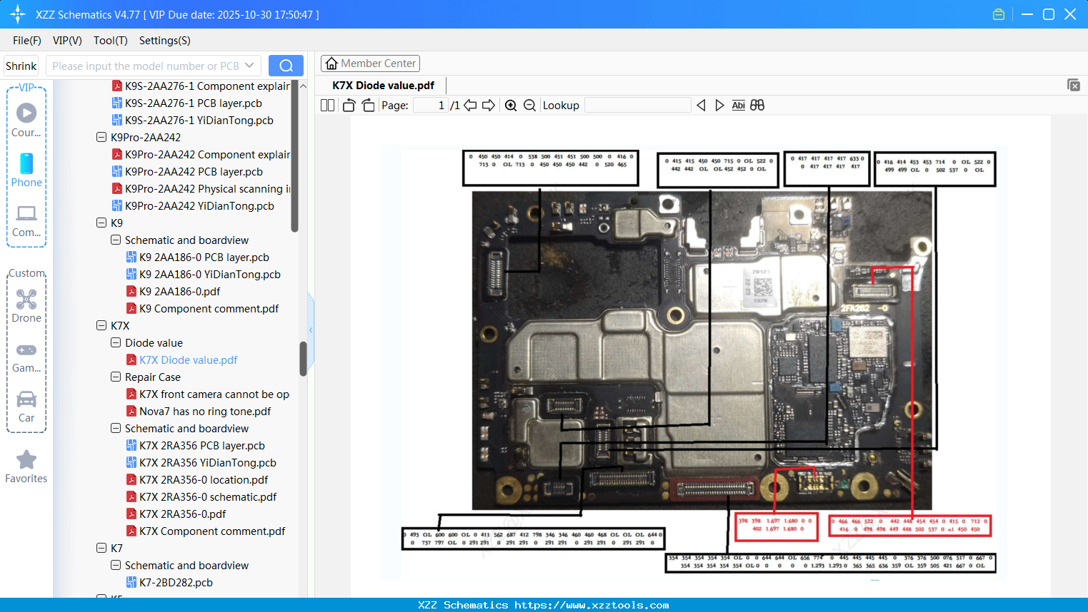 OPPO K7X Diode Value